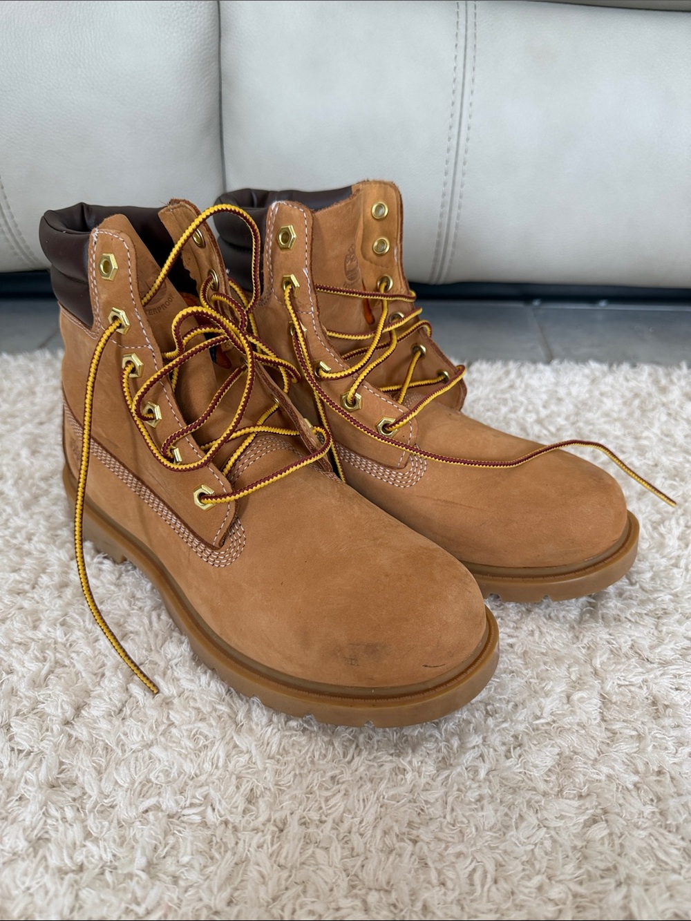 Women’s Tan Work Boots with Padded Collar